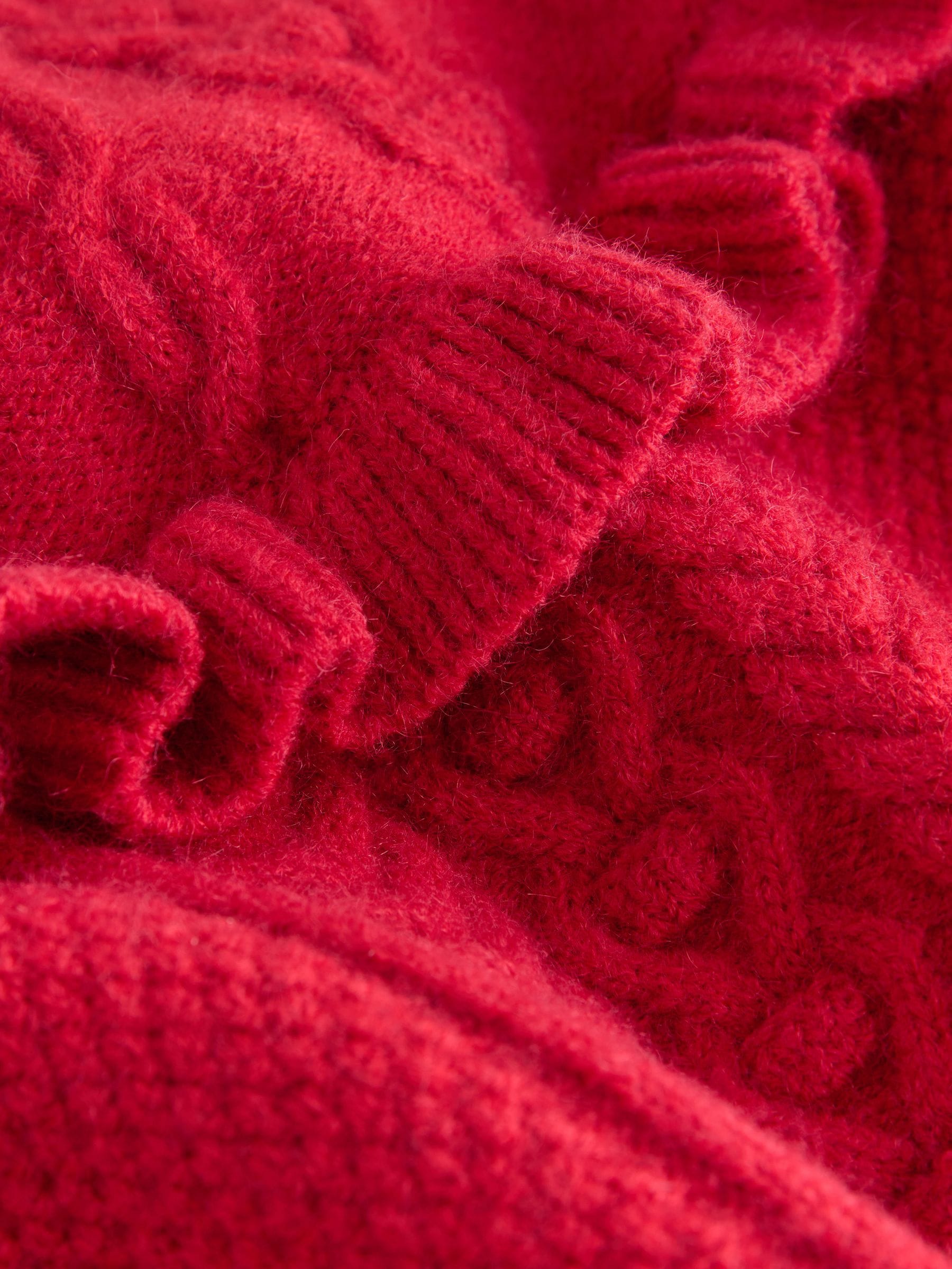 Rood - Cable Knitted Jumper (3mths-7yrs)