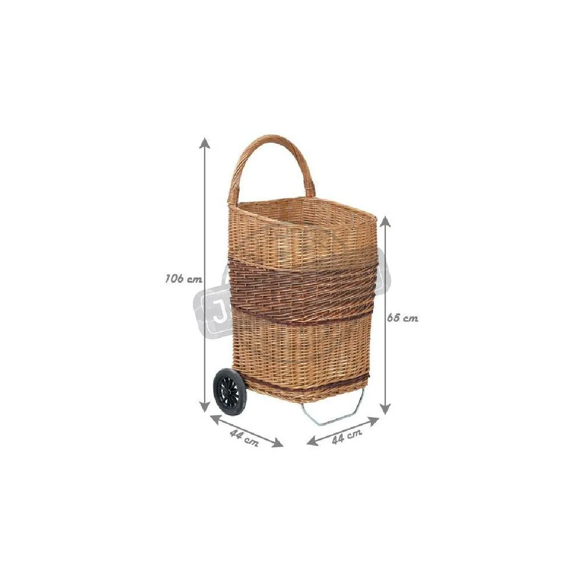 AUBRY GASPARD Chariot à bûches osier clair