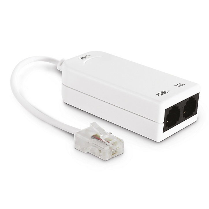 Filtre ADSL RJ45 Mâle avec prise RJ11 Femelle et prise RJ45 Femelle Avidsen
