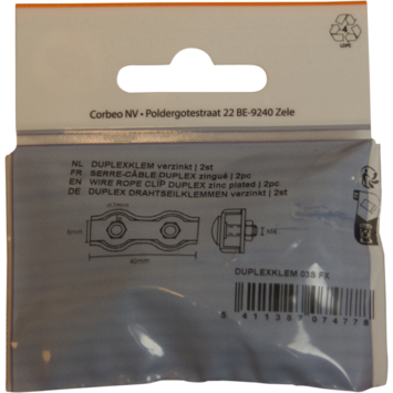 Ledent draadklem duplex 3 mm 2 stuks