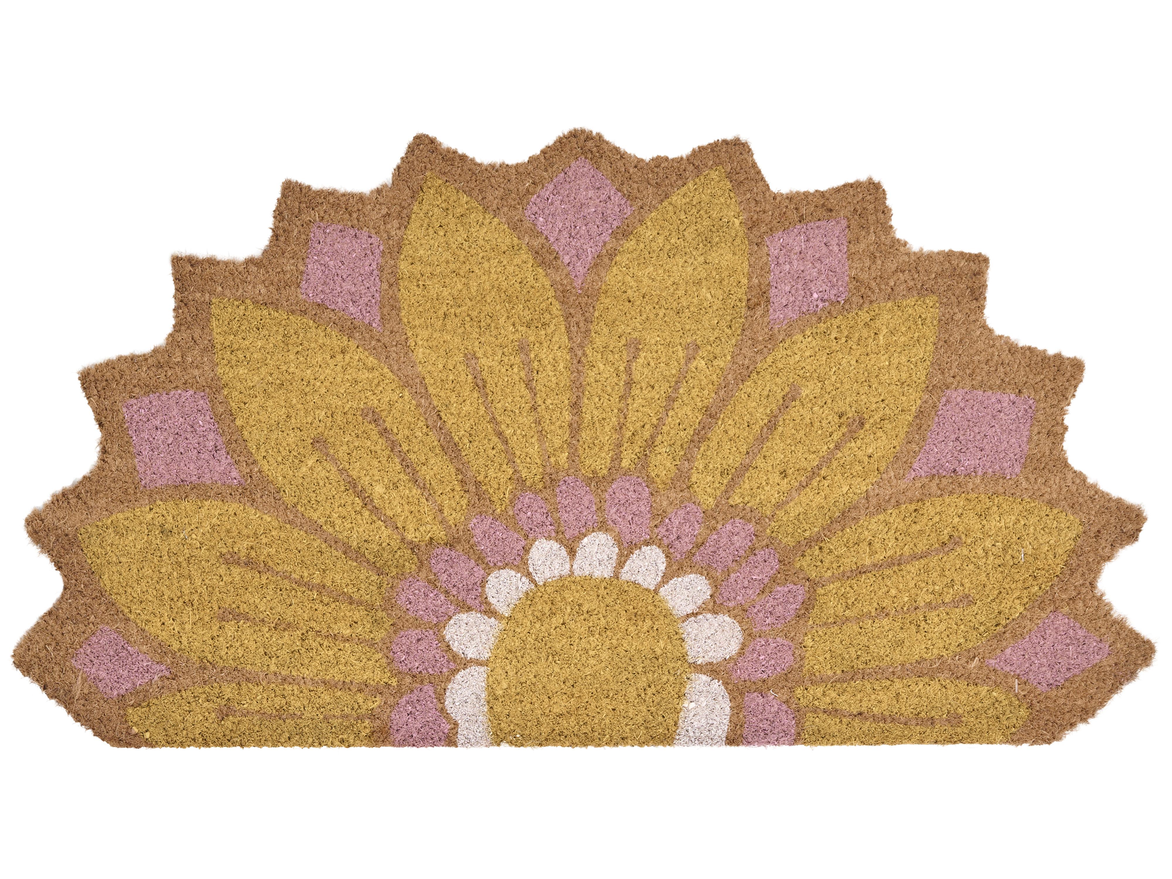 Deurmat AROLIK Geel 45 x 75 cm Bloem Kokos