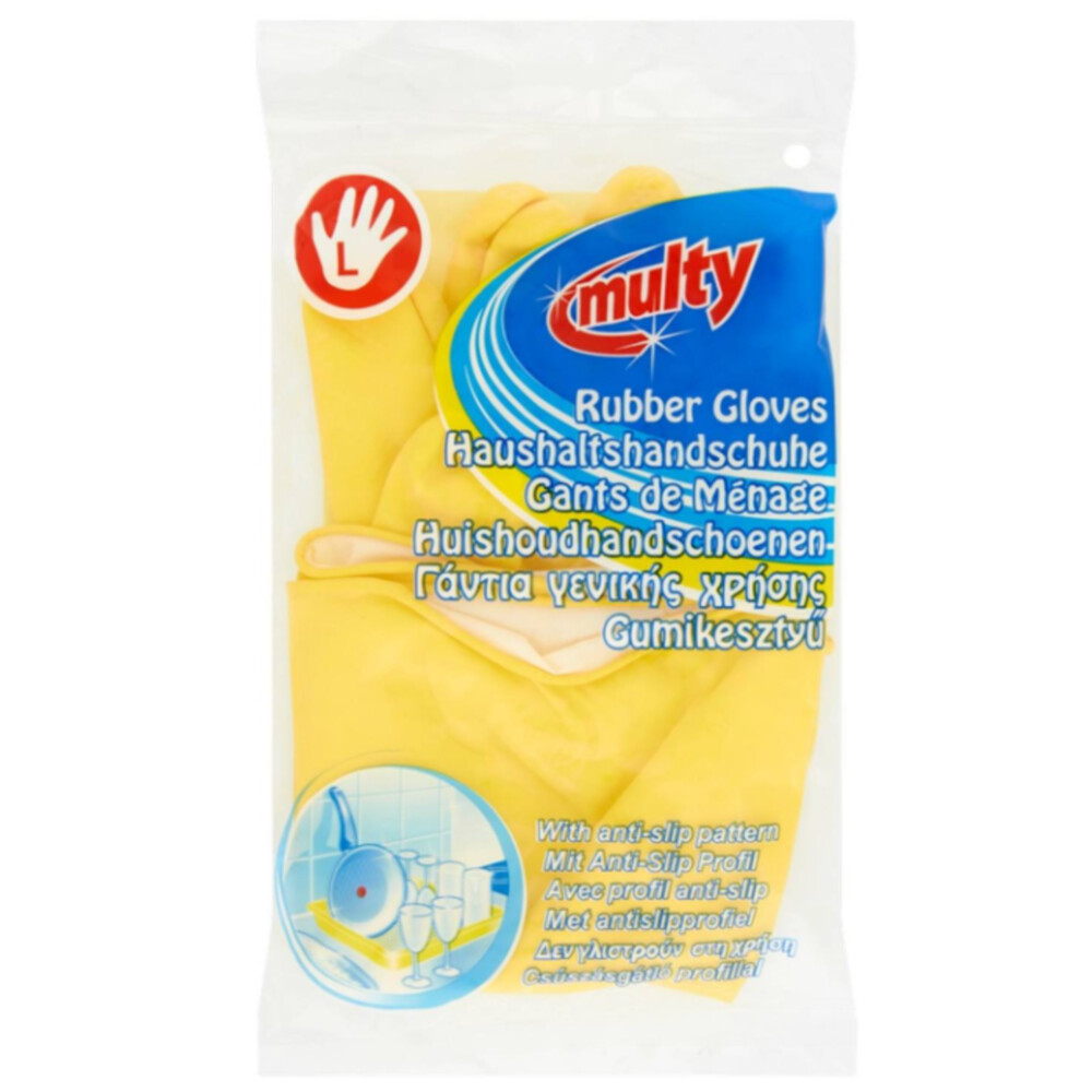 Multy Huishoud Handschoen Latex Large2 stuks