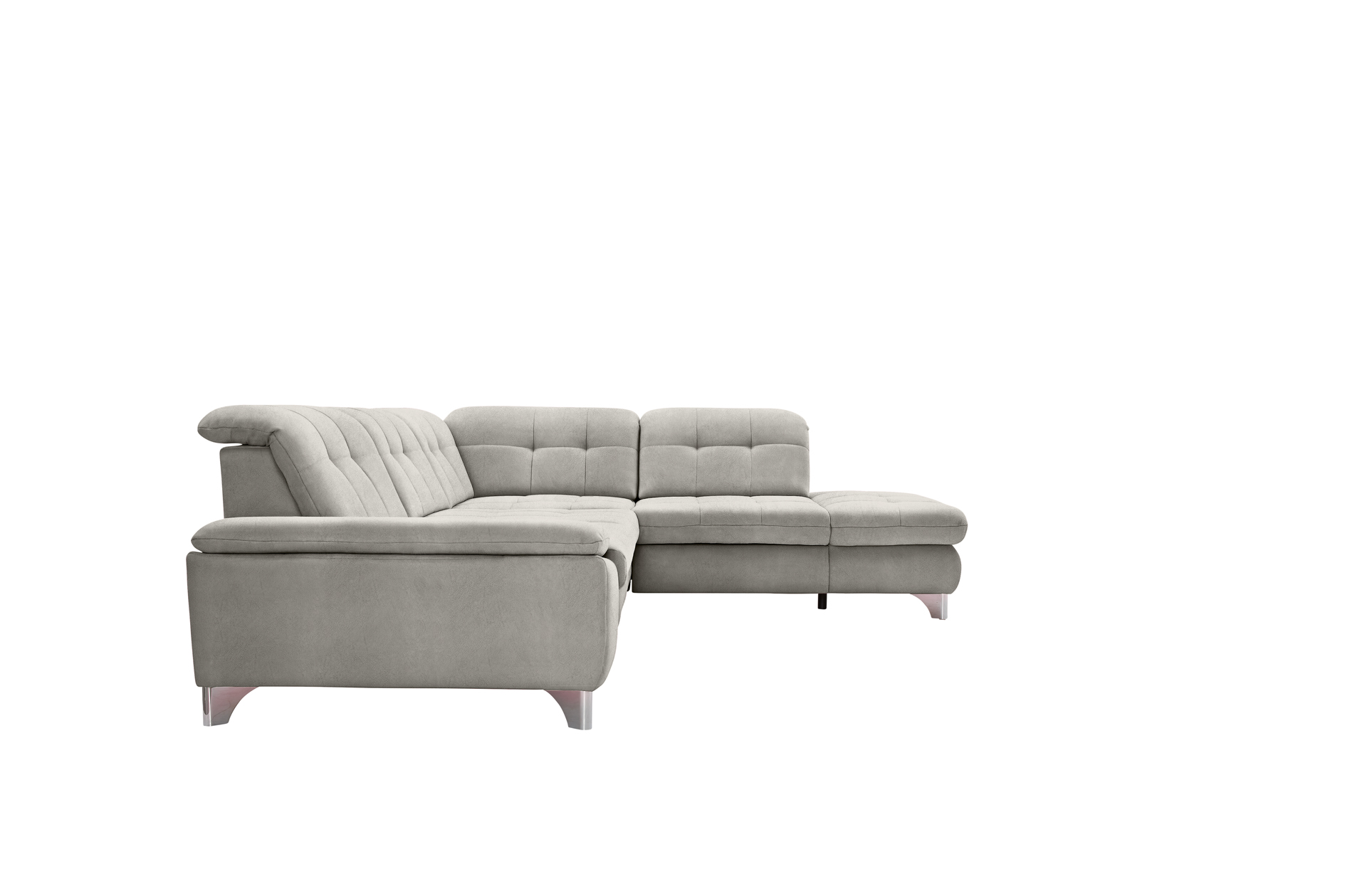 polsterpower Ecksofa - Saddle alu - Basismodell - Ottomane rechts