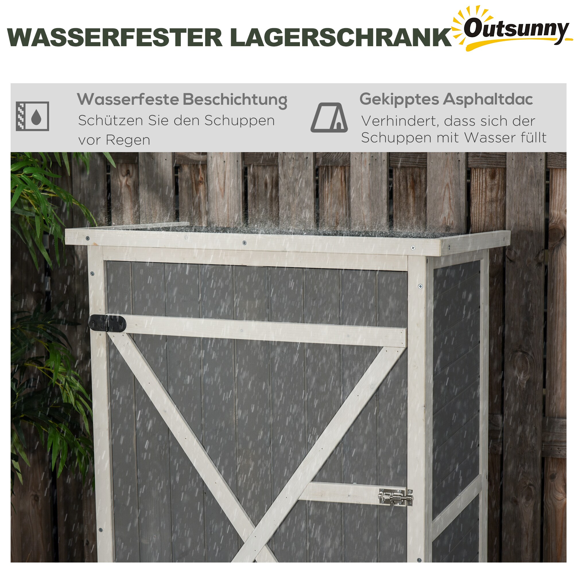 Outsunny Gerätehaus mit Regalböden 75L x 56B x115H cm