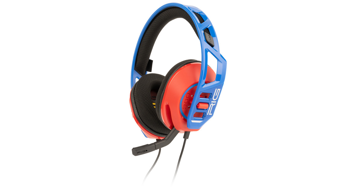 NaconRIG 300 PRO HN over-ear gaming headset  (Rood/blauw, Nintendo Switch, Nintendo Switch 2, PlayStation 5, PlayStation 4, Xbox, Windows)