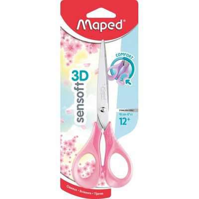 Maped Sensoft 3D Pastel - Ciseaux bouts ronds - 16 cm - disponible dans différentes couleurs