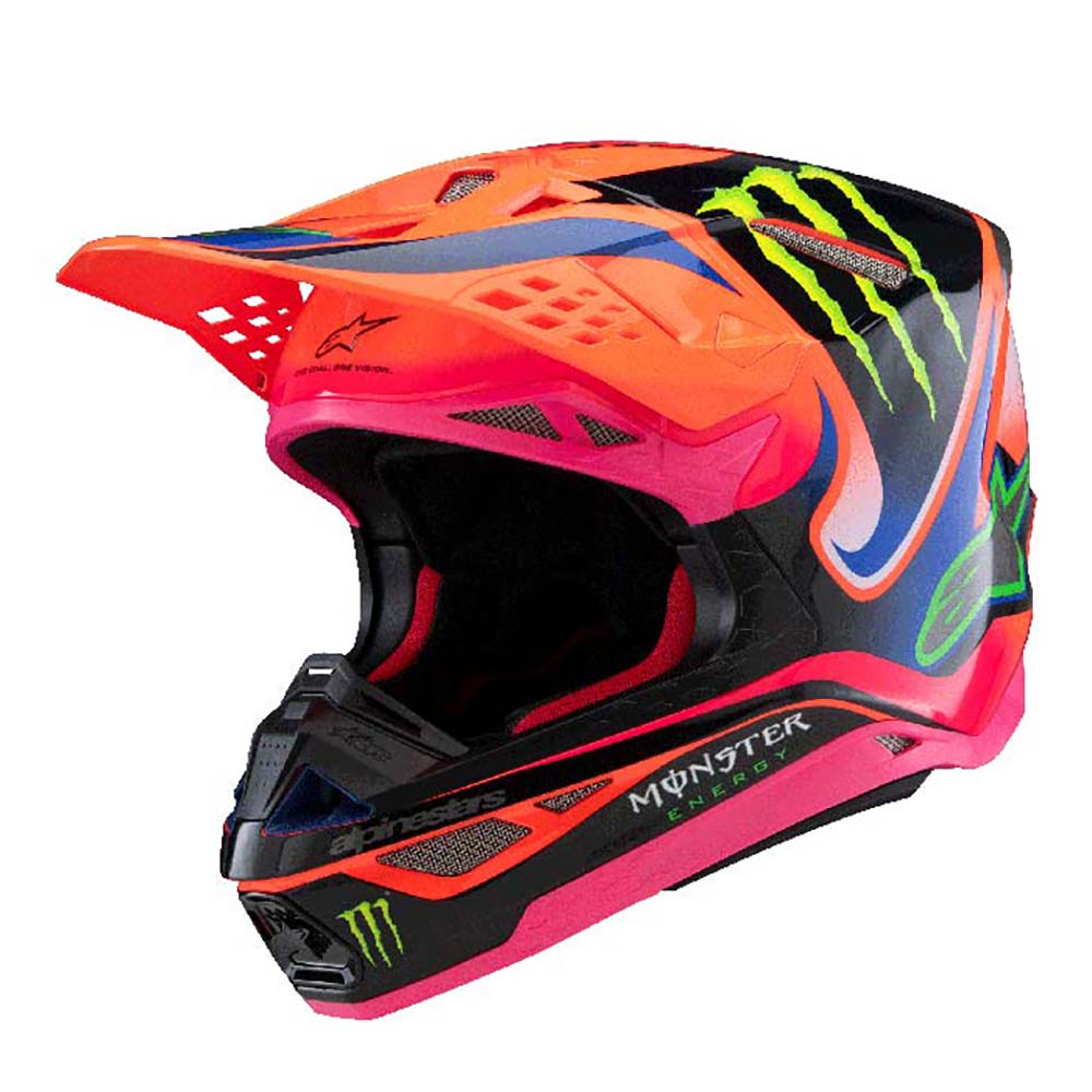 Alpinestars - Casque S-M10 Deegan Orange / Rose fluo / Bleu