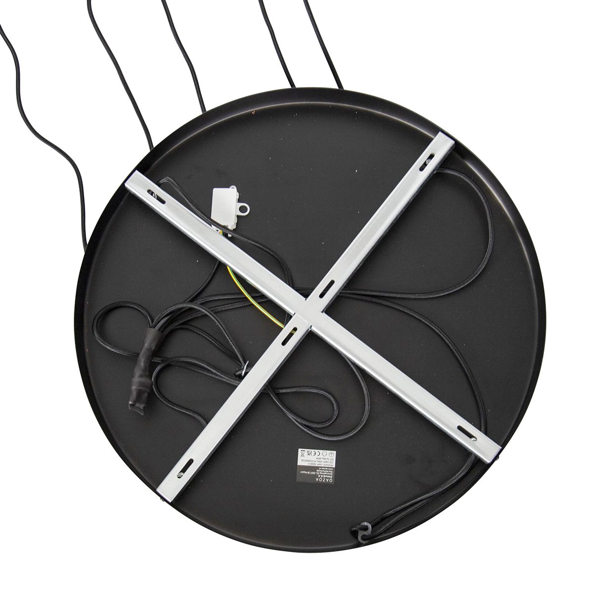 Hanglamp zwart met goud met smoke glas 5-lichts - Zuzanna