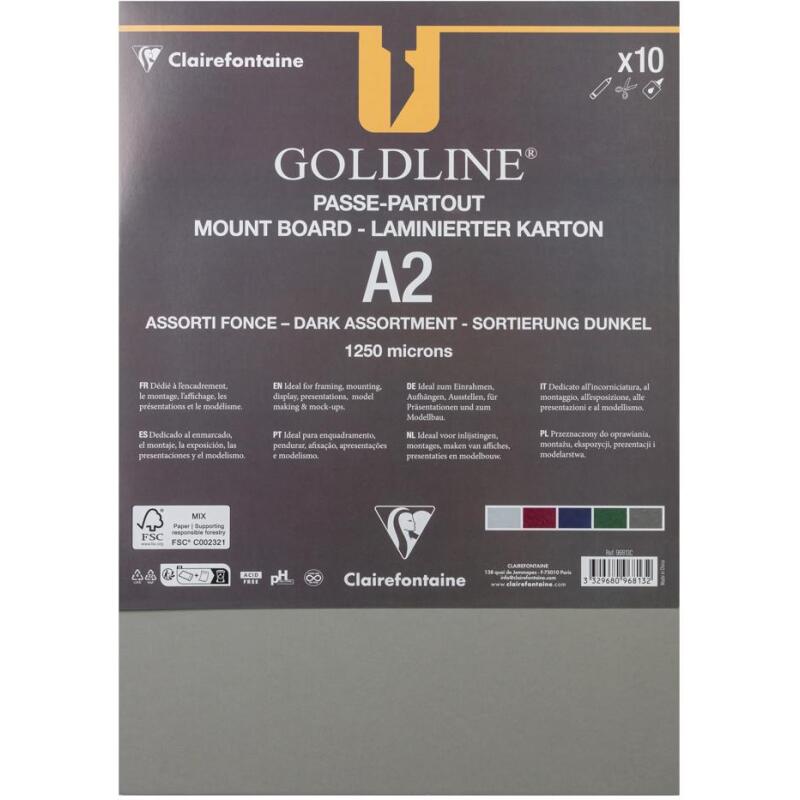 Goldline contrecollé pour passe-partout paquet 10F A2 1,25mm - Assortiment teintes claires