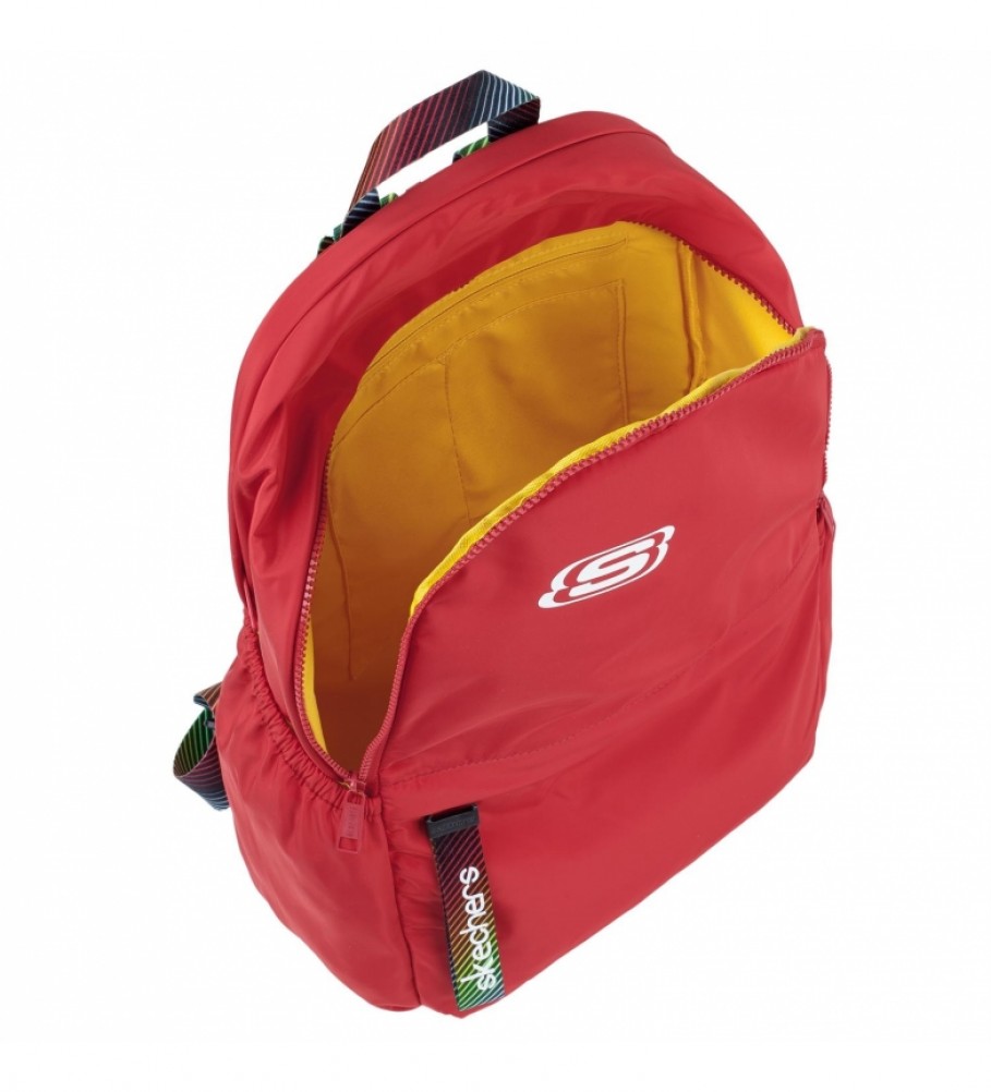 Mochila Skechers com bolso interno para tablet iPad S894 Vermelha - 30x46x15cm -