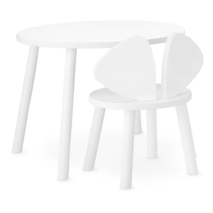 Nofred Chaise en chêne Souris | Blanc