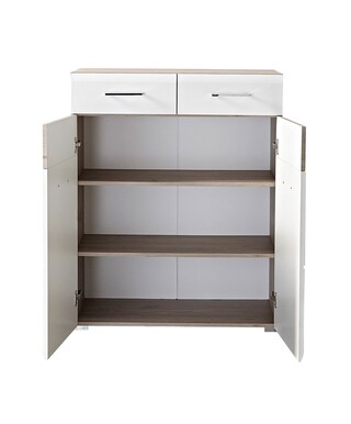 Schuhschrank Funny Silbereiche-Dekor/Weiß Struktur 84 x 104 x 40 cm