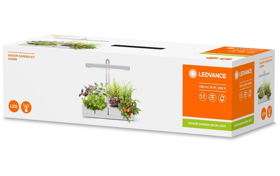 Indoor Garden Kit 450 WT, WeissLED Pflanzenlicht mit zwei Pflanzbehältern