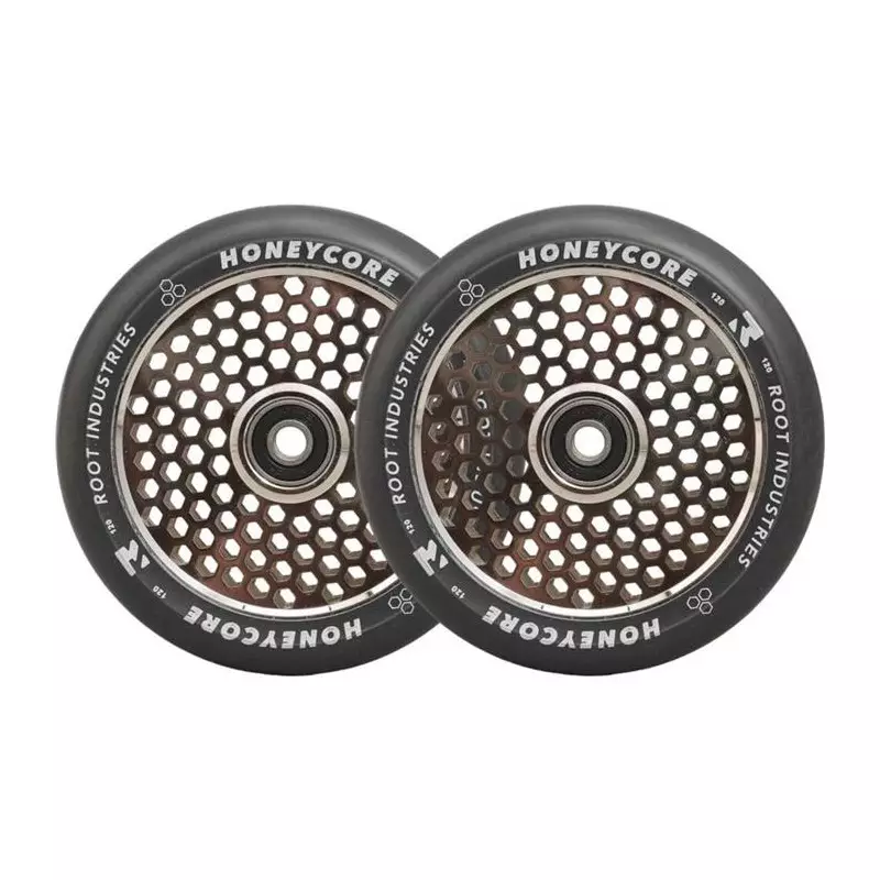 Paire de roues trottinette ROOT INDUSTRIES Honey Noir Mirror 120mm