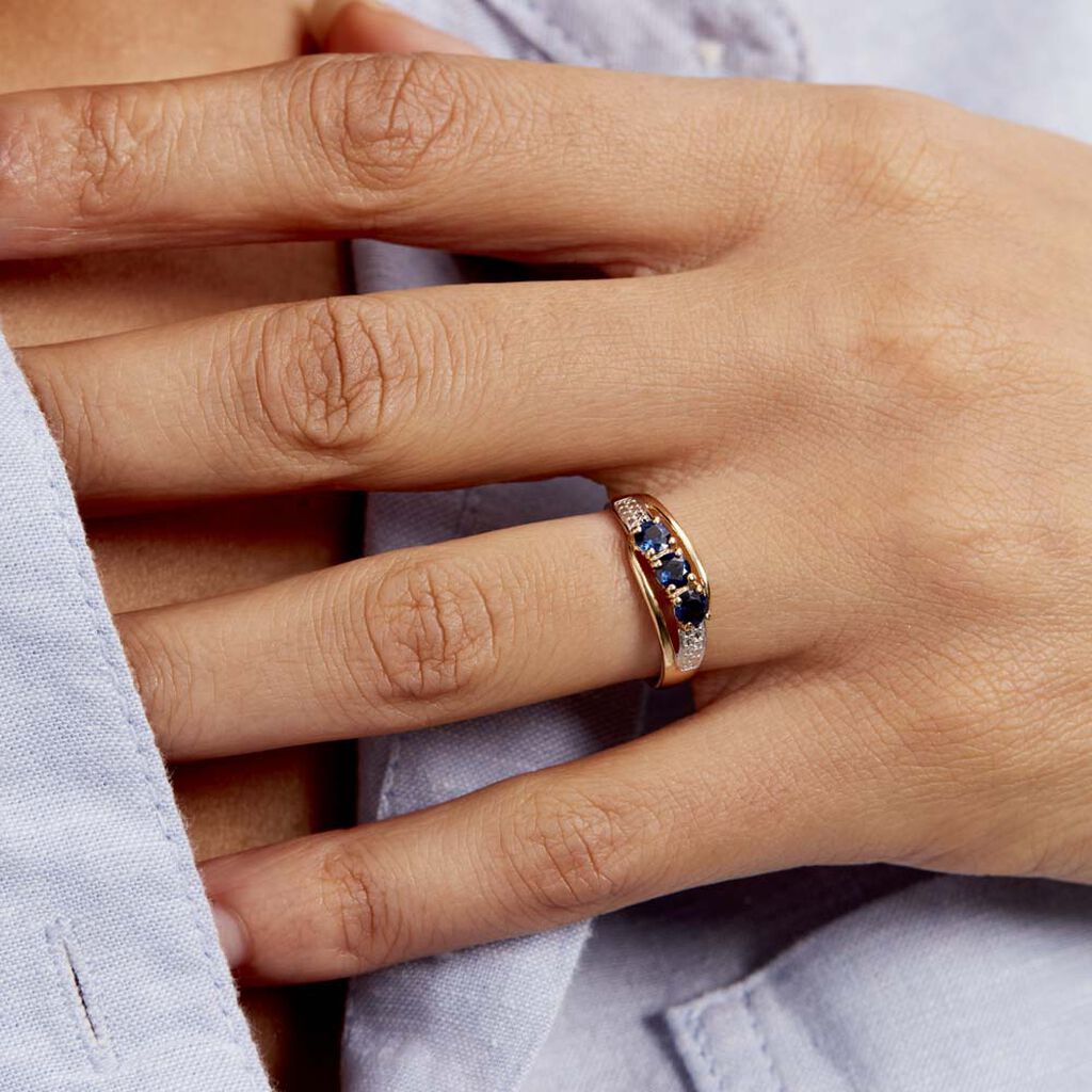 Bague Or Jaune Abelard Saphirs Diamants