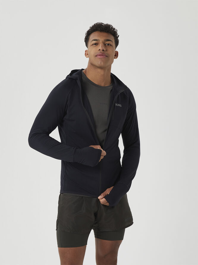 Björn Borg BORG RUNNING MID LAYER HOOD Black beauty