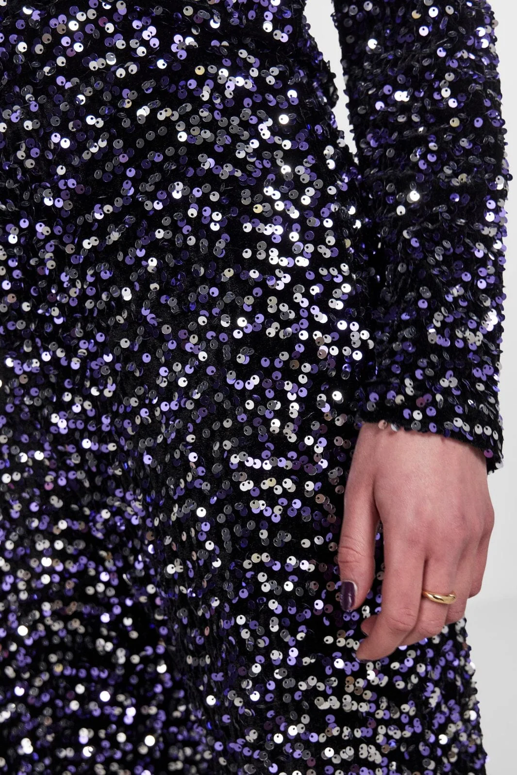 Pieces Pckam Wide Pant 4450511 black purple sequins
