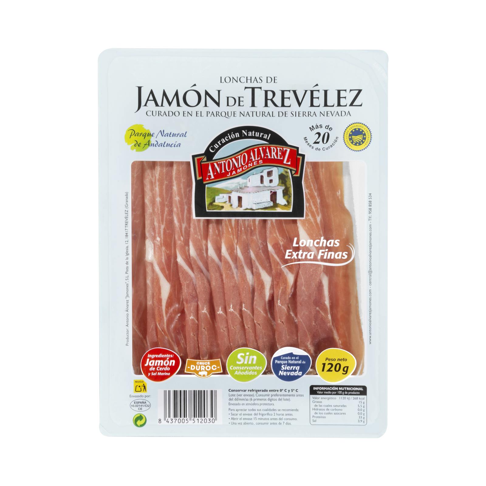 Tranches extra fines de jambon de Trevélez d'Antonio Álvarez