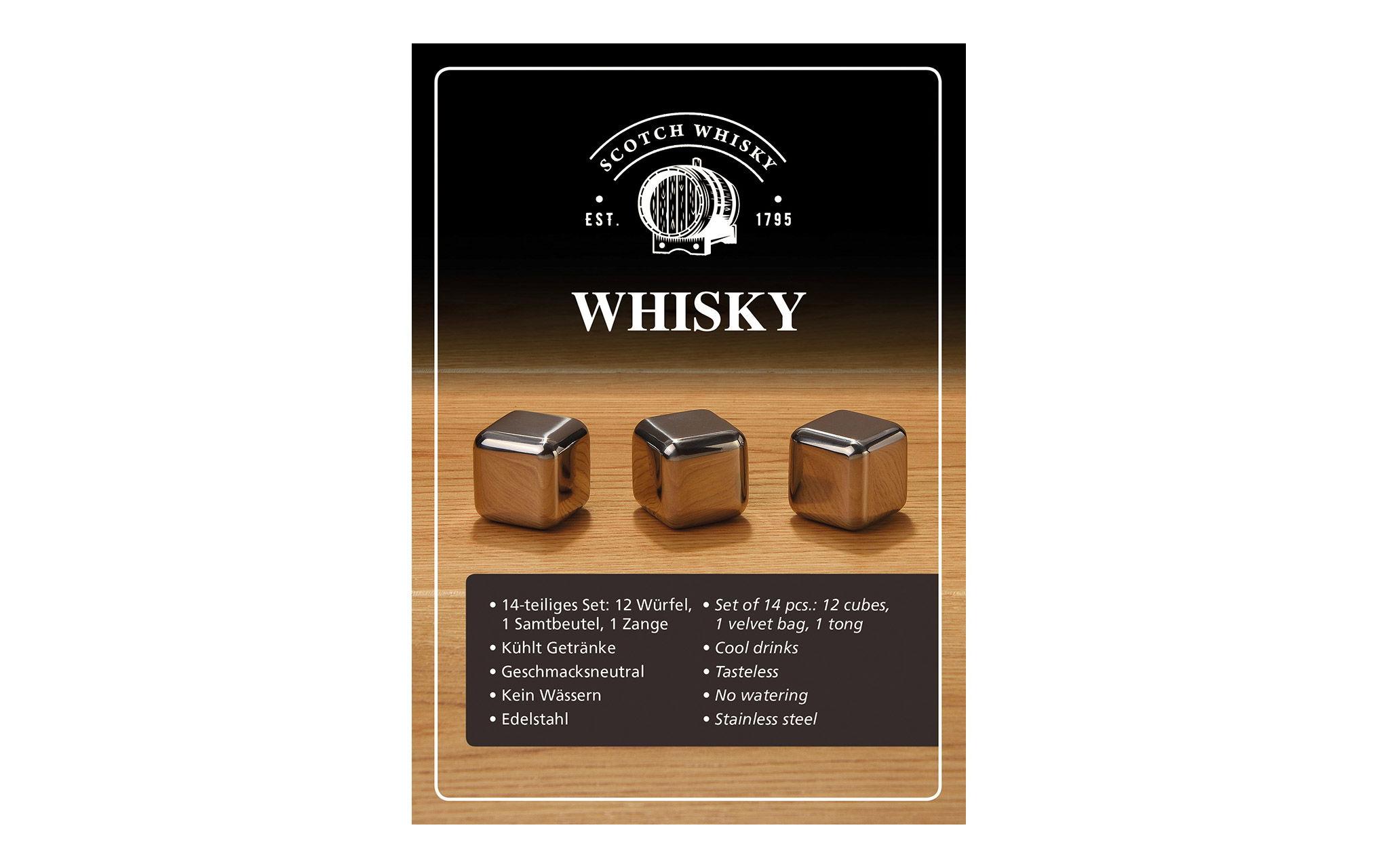 Whiskysteine in Holzbox 15-teilig, SilberWhiskysteine-Geschenkset