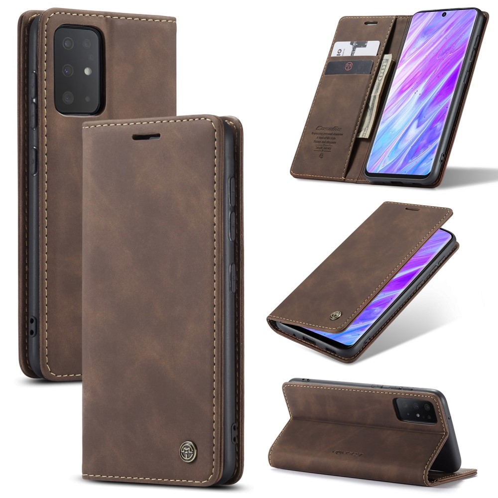 Samsung Galaxy S20 / S20 5G Leder Tasche Flip Wallet Etui mit Kartenfächern - Dunkelbraun