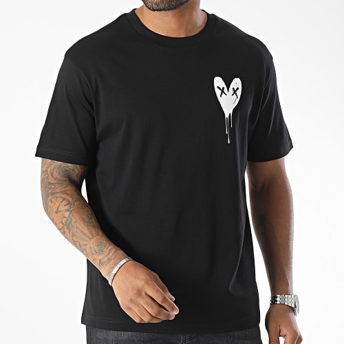 Tee Shirt Oversize Large Heart Series Small White Noir