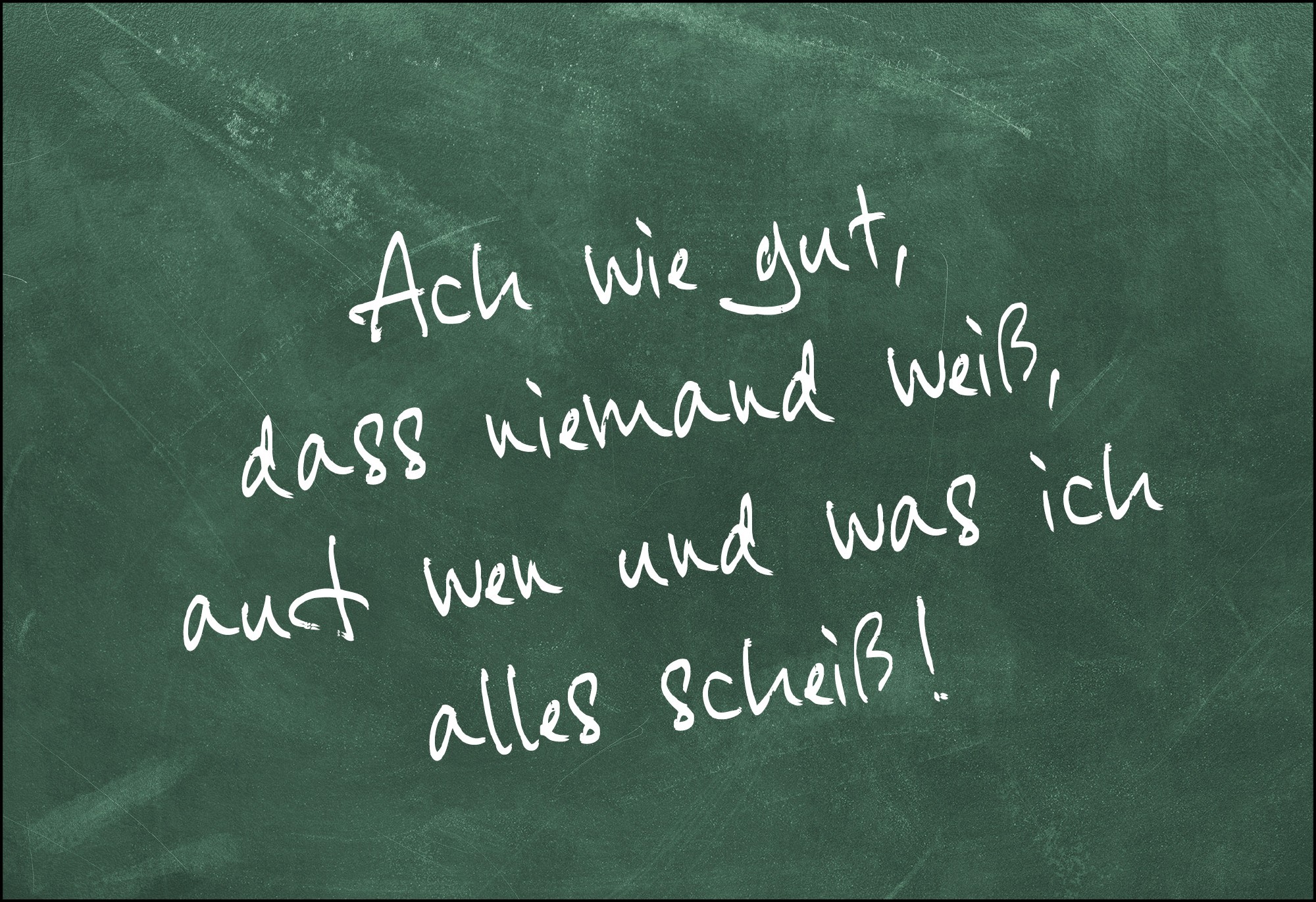 Postkarte 'Ach wie gut dass niemand weiß...' günstig bestellen