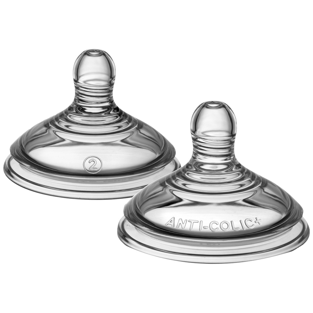 Tommee Tippee Advanced Anti-Kolik-Sauger für Babyflaschen mit mittlerem Durchfluss, 2er-Pack
