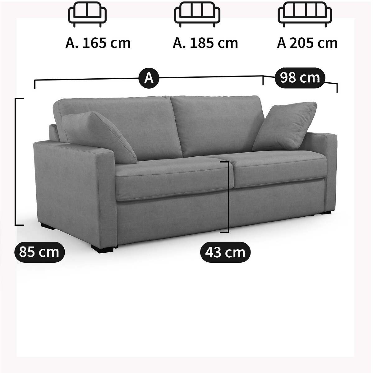 LA REDOUTE INTERIEURS<br>Sofá cama em algodão/linho, espuma HR premium, Timor