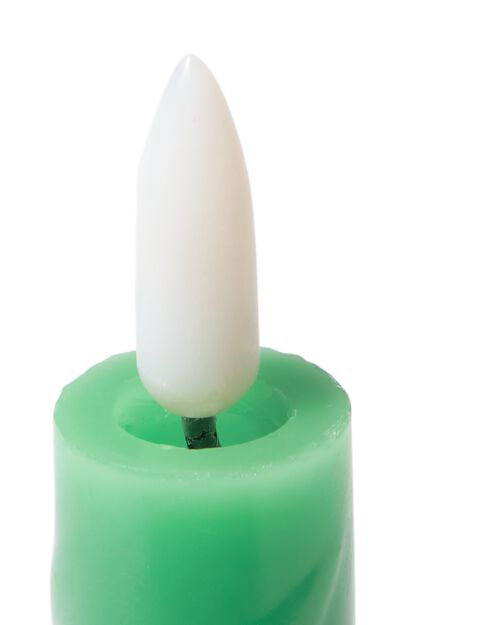bougie torsadée LED avec cire Ø2.3x28.3 vert