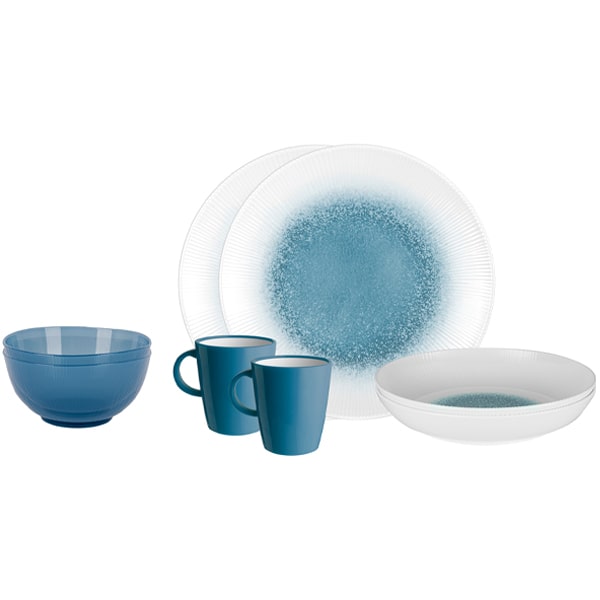 Lot de vaisselle Stone Touch METEORE TETE A TETE