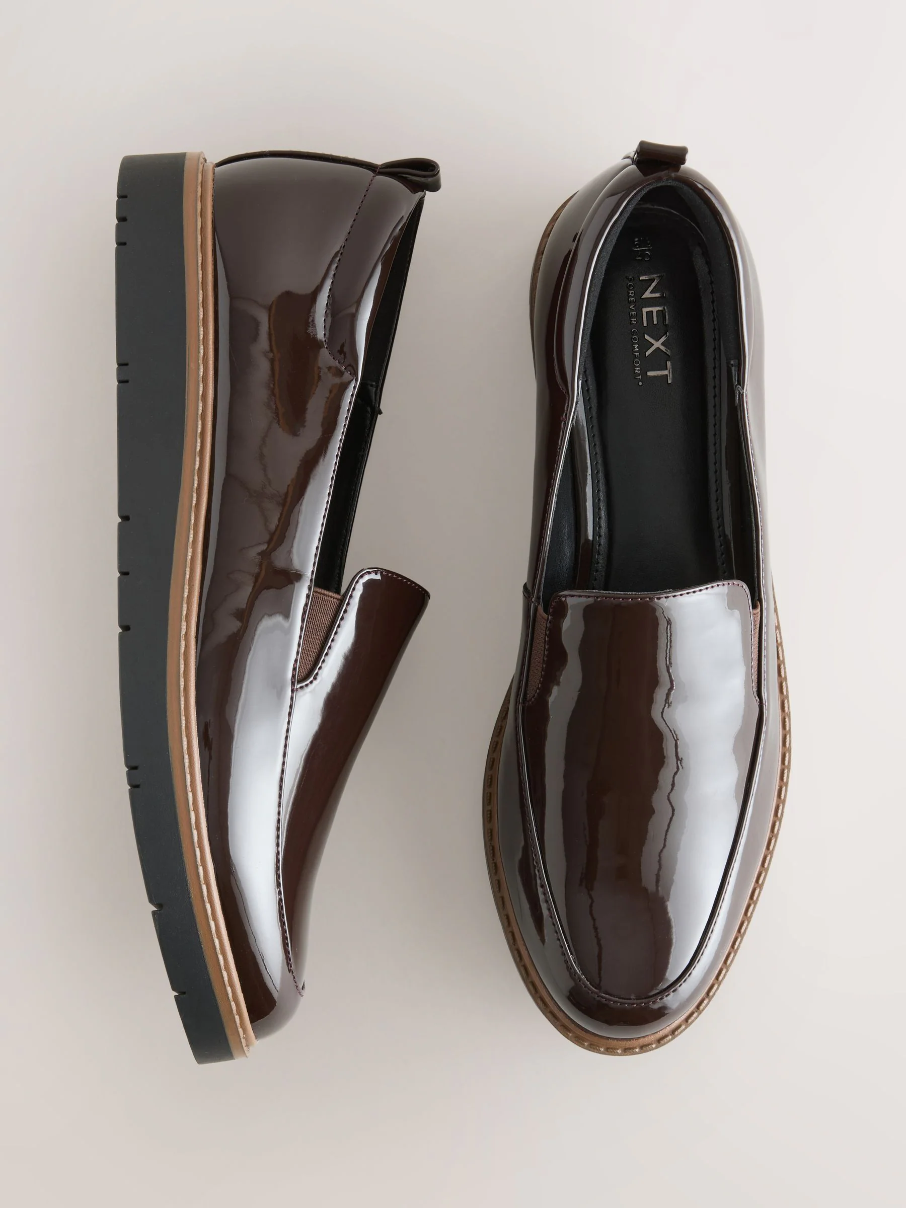 Bruin gepantenteerd - Forever Comfort® Slip On Clean Chunky Sole Loafers
