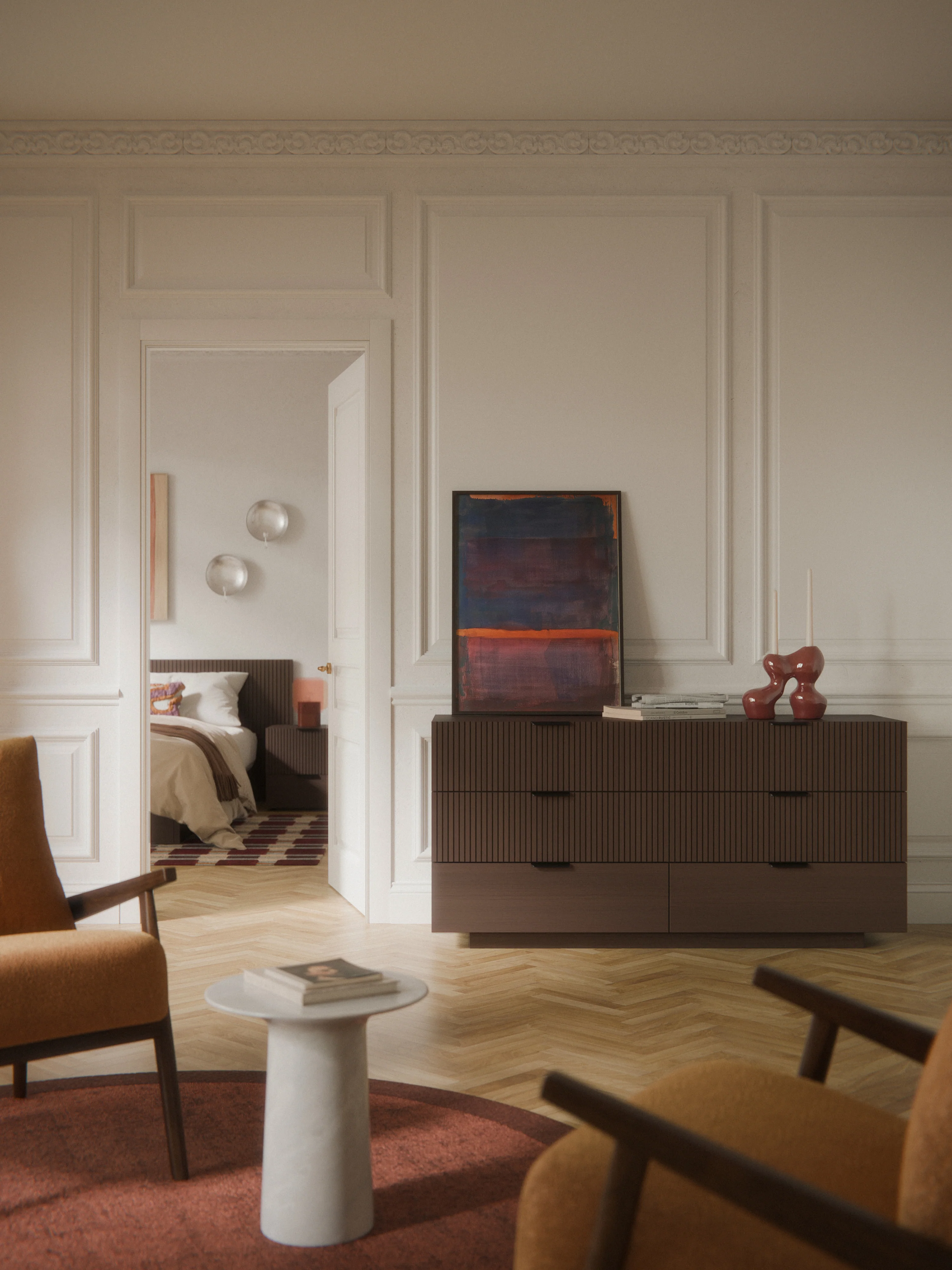 Houten ladekast Sato