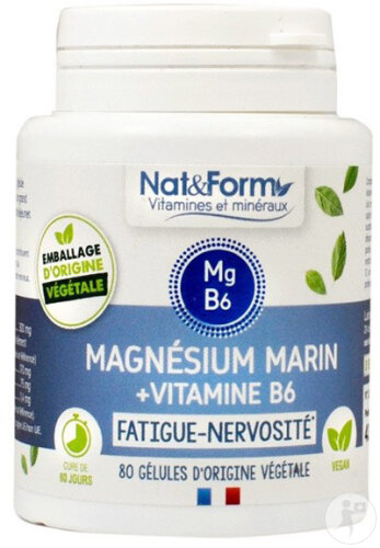 Nat&Form Magnésium Marin/Vitamine B6 80 Gélules