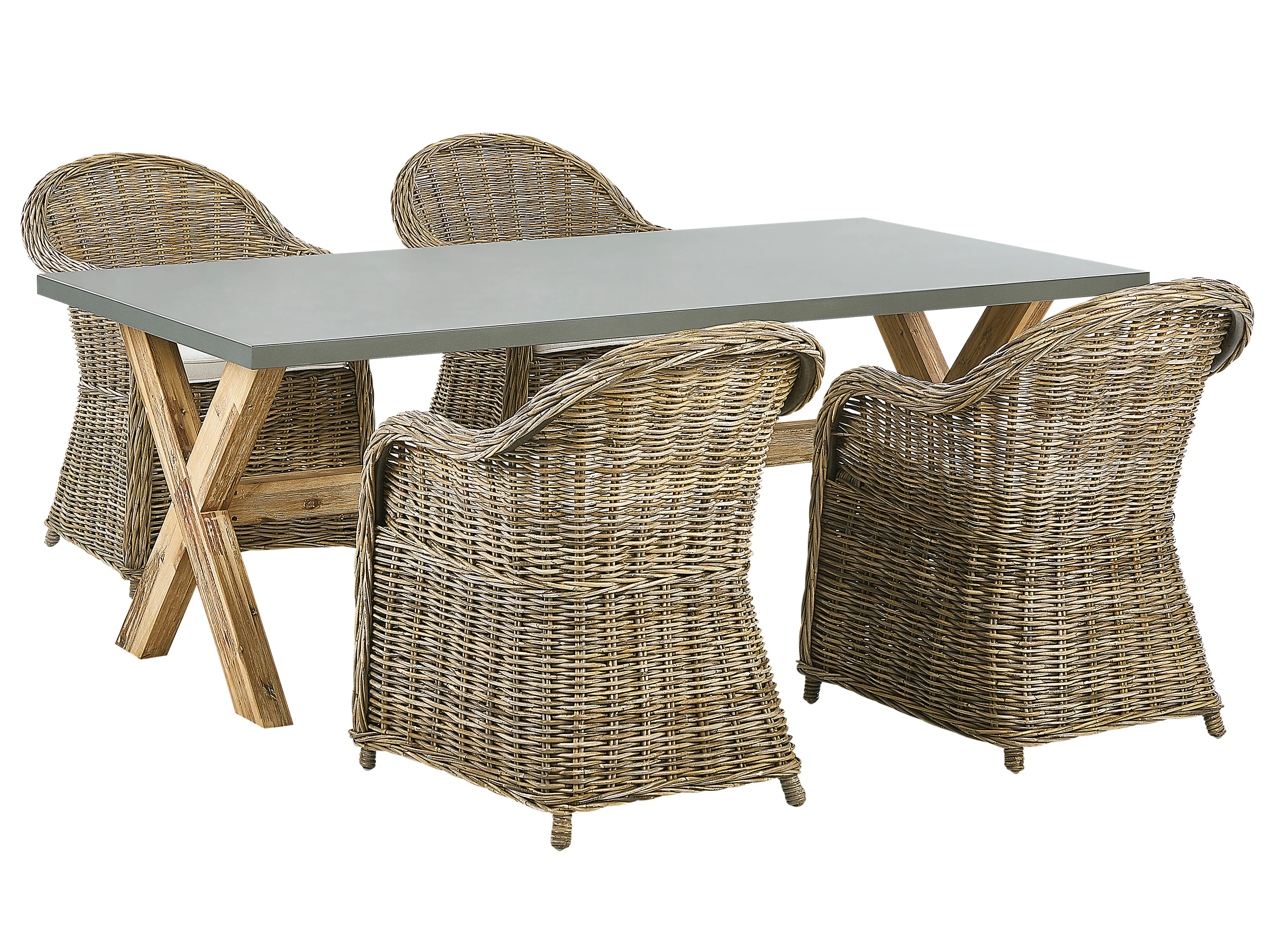 Tuinset 4-zits SUSUA/OLBIA met kussens Beton Lichtbruin