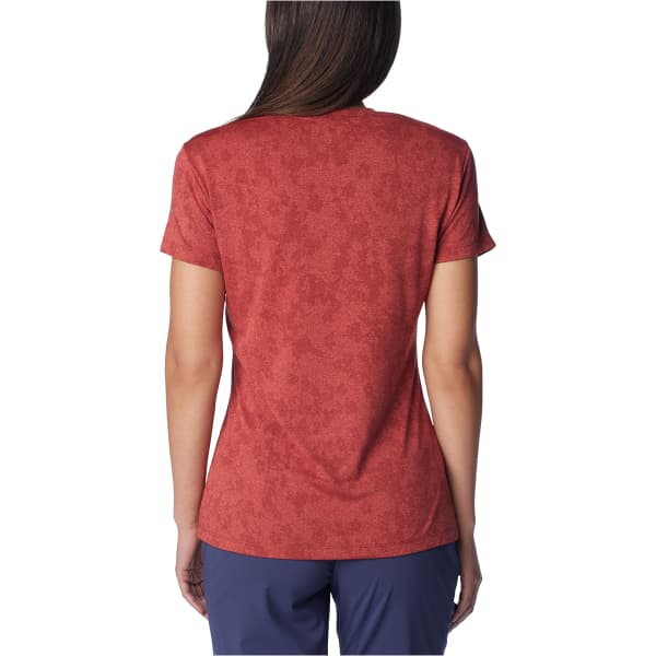 T-shirt randonnée COLUMBIA W BLUEBIRD CANYON SHORT SLEEVE CREW JUICY POPFLORID JAQUARD