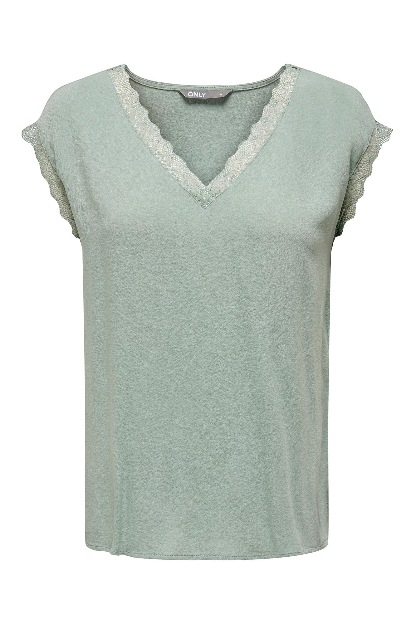 Blusa de renda de manga curta