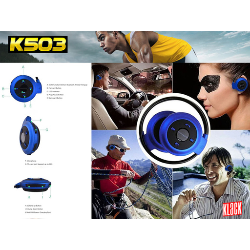 Auriculares Running Bluetooth 5,0 Inalámbrico Klack Compatível Com Xiaomi Huawei Samsung Iphone