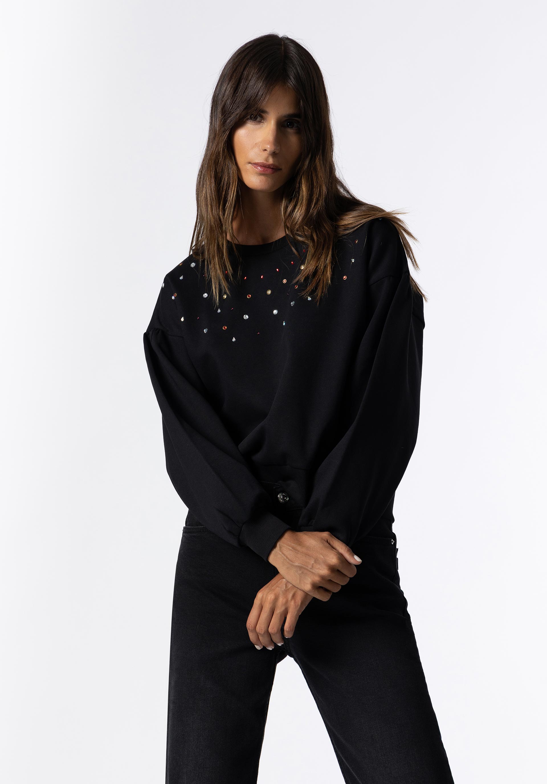 Sweatshirt com Aplicações