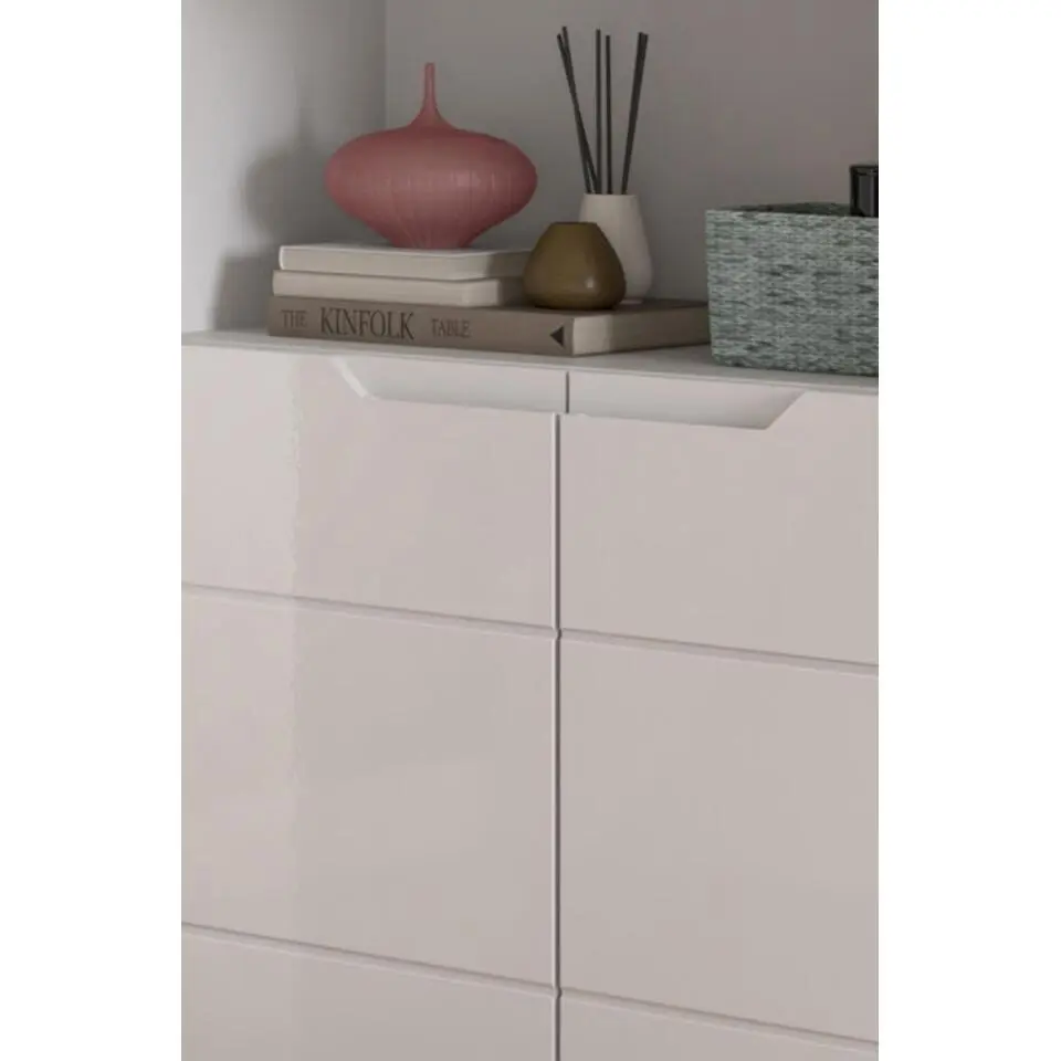 Hioshop Solero wandkast 2 deuren 2 deuren- 3 planken wit hoogglans- wit