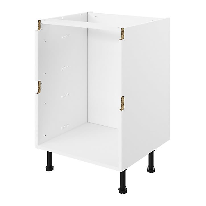 Caisson bas de cuisine à 2 casseroliers blanc L. 80 cm Caraway Innovo GoodHome