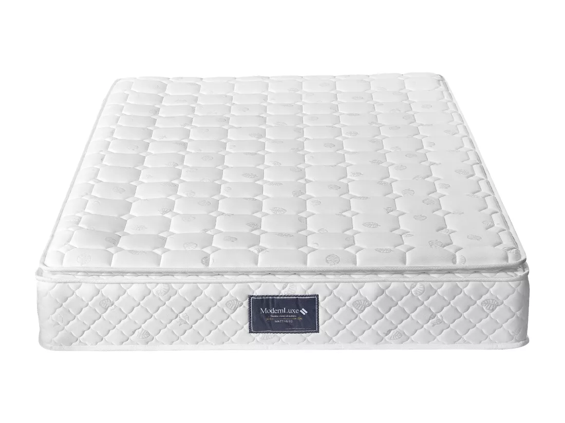 Matelas à ressorts 160x200 cm mousse ép.25 cm - dureté H3 - housse matelassée en microfibre - Blanc