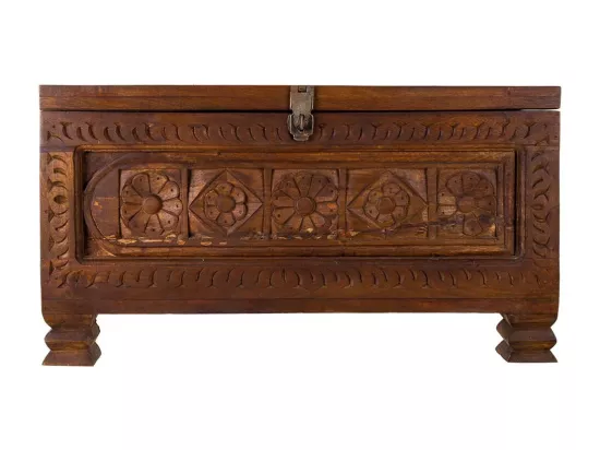 Coffre en bois marron 65x37x33h