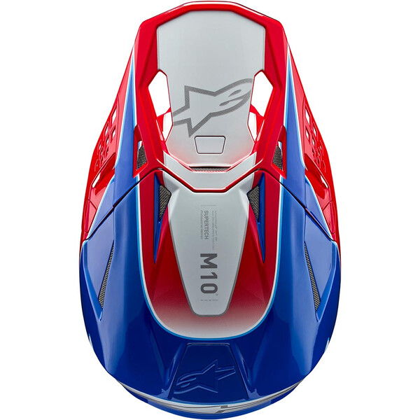 Alpinestars - Casque Supertech S-M10 Aeon Bleu / Rouge / Blanc / Brillant