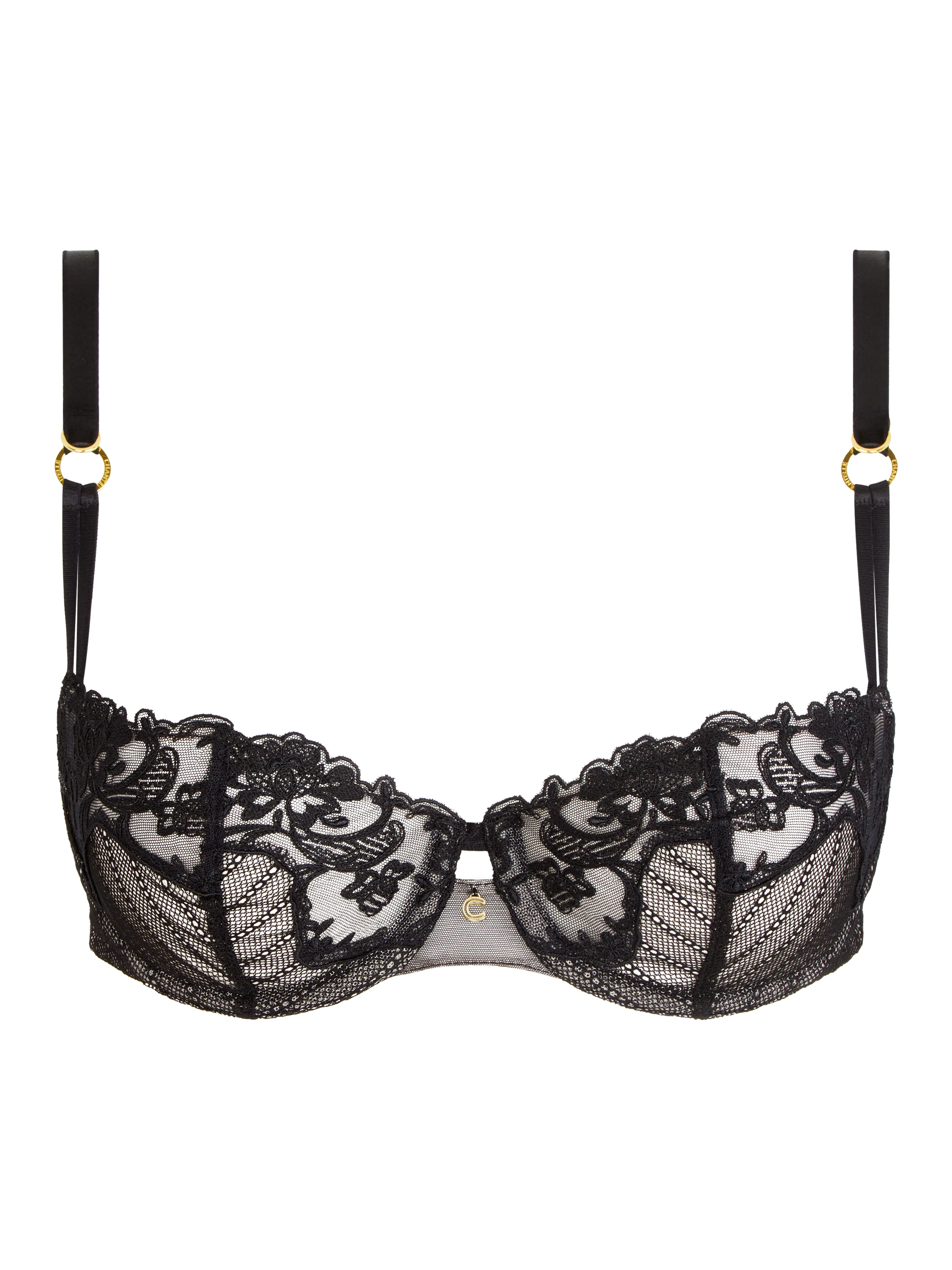 CABARET SAUVAGE - Soutien-gorge corbeille broderie | Noir