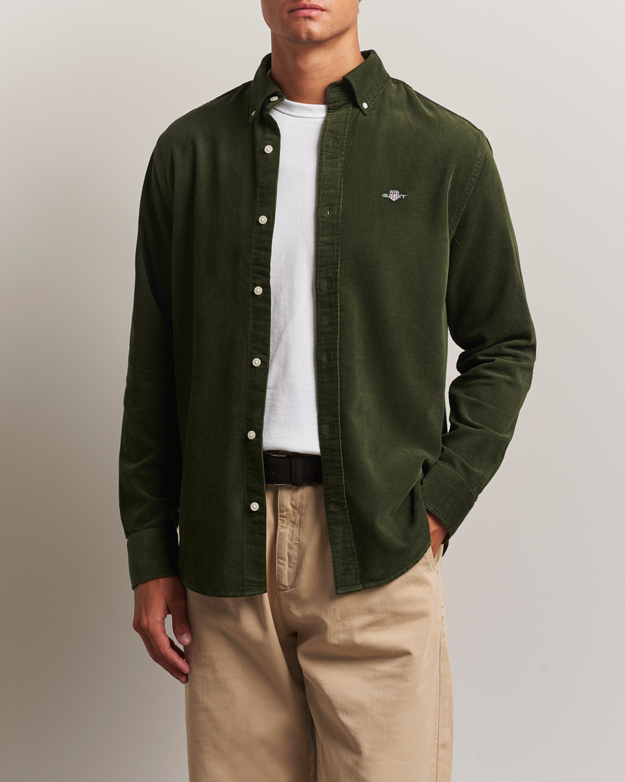 GANT Regular Fit Corduroy Shirt Country Green