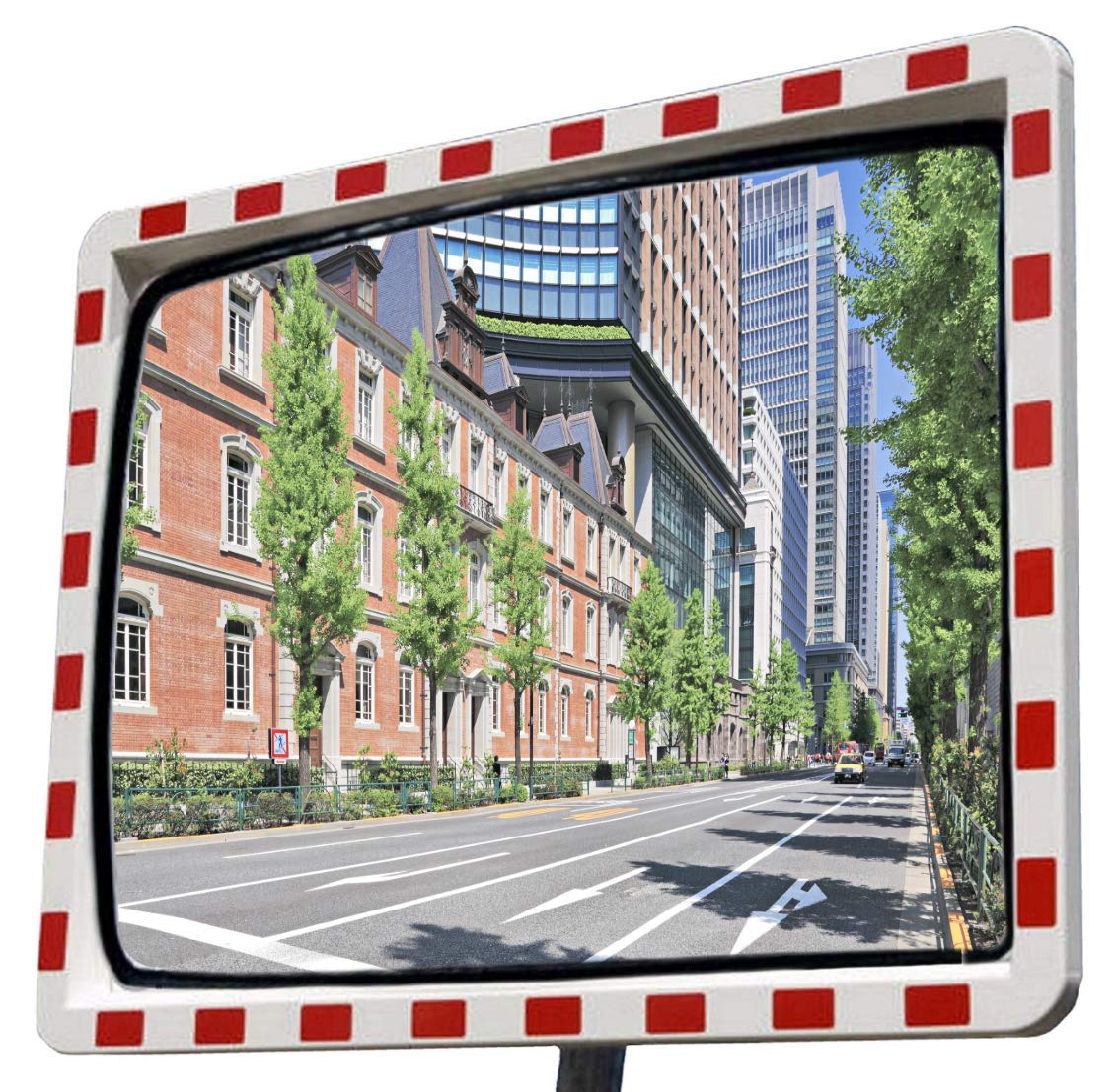 professioneller Verkehrsspiegel mit Reflektoren Konvexspiegel Sicherheitsspiegel Beobachtungsspiegel 40x60 cm Top Sicht mit Dichtung wetterfest Einfahrt Ausfahrt Strasse Garage