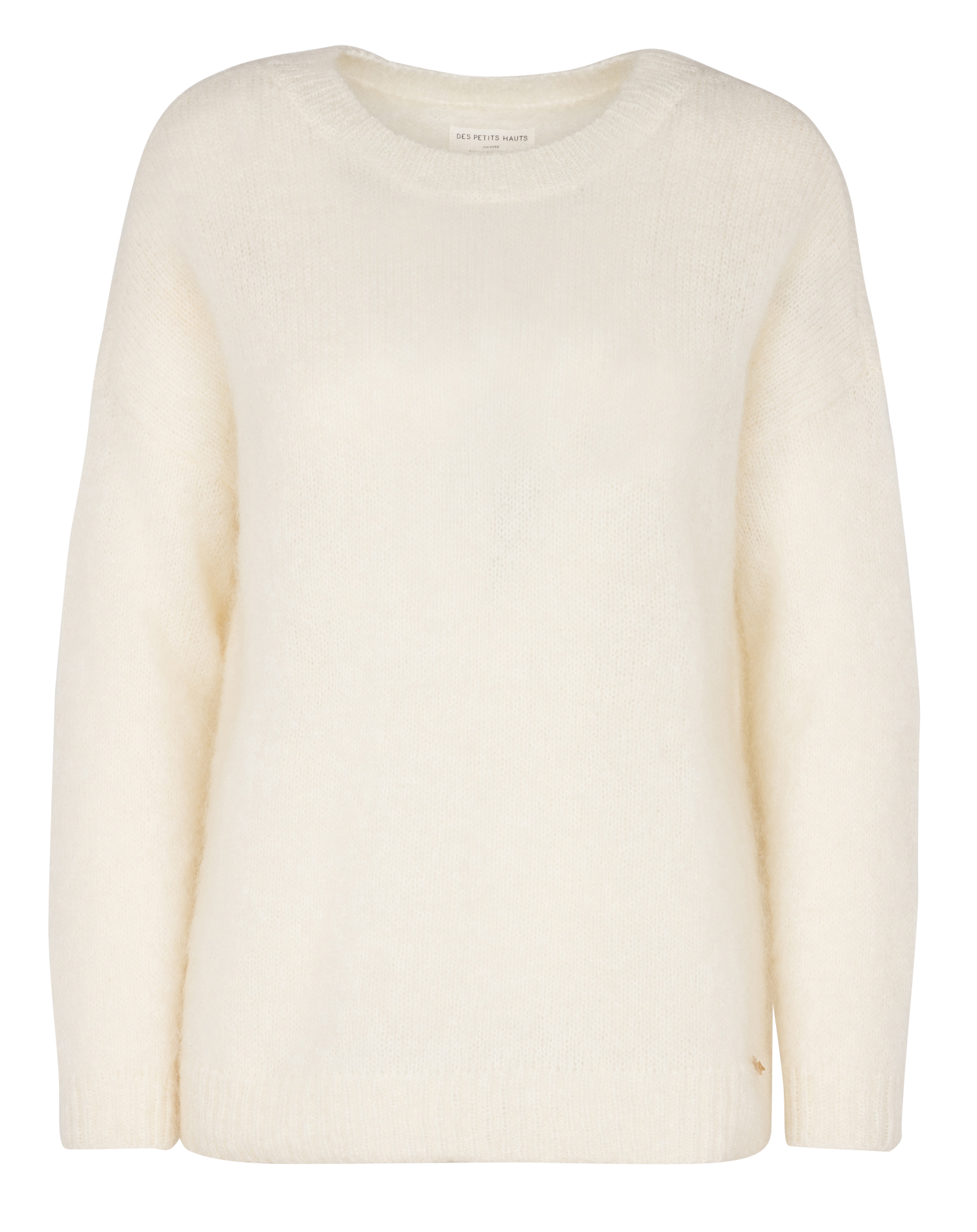 ALYRA - Pull col rond en laine mélangée | Blanc