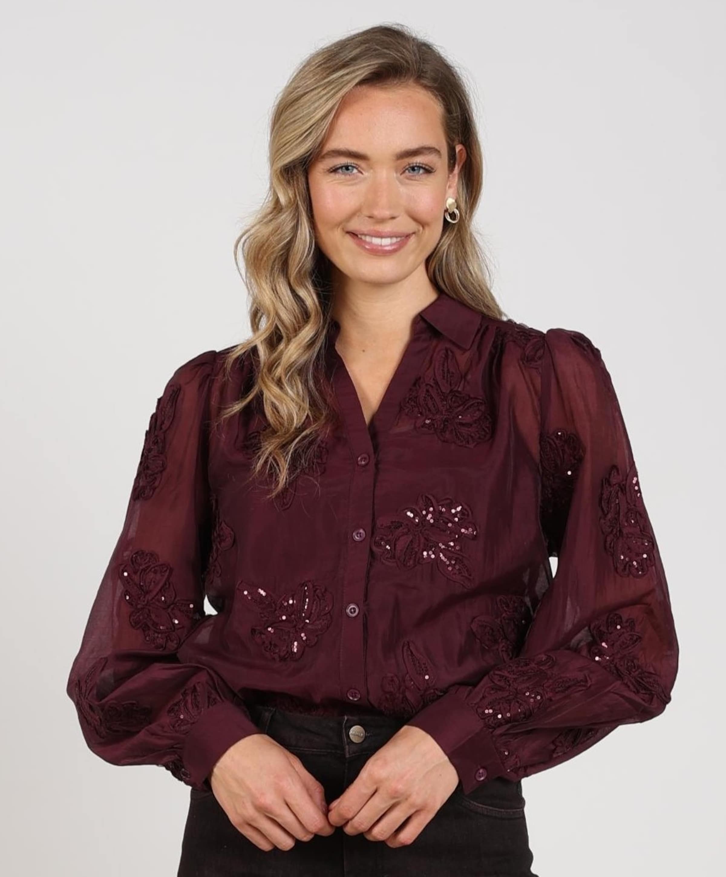 Nukus Dames blouse bordeaux