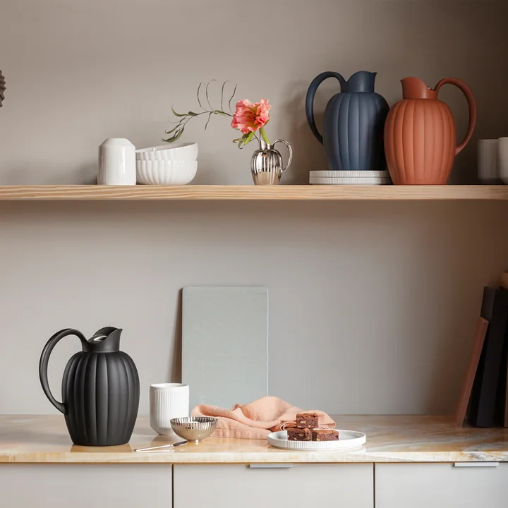 Georg Jensen - Bernadotte Thermoskanne, terracotta red