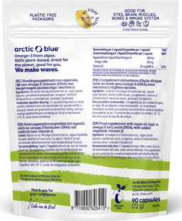 Artic Blue Arctic Blue Omega-3 algenolie DHA Capsules - met vitamine D 90CP